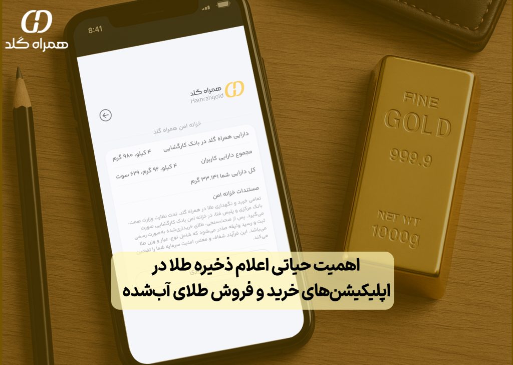 تصویر شاخص: اهمیت حیاتی اعلام ذخیره طلا در اپلیکیشن‌های خرید و فروش طلای آب‌شده: تضمین شفافیت و اعتماد در بازار آنلاین طلا